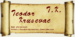 Teodor Kruševac vizit kartica